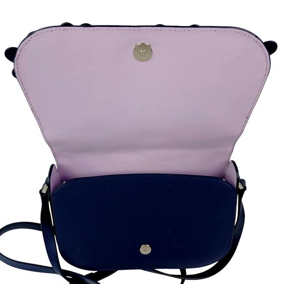 Kate Spade Zibbi Medium Flap Owl Navy Shoulder Bag - Picture 7 of 9